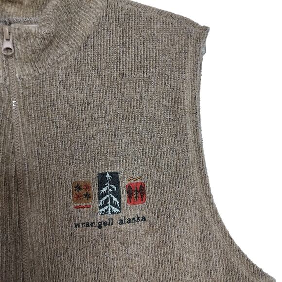 4430) Green Brand Recycled Sensegal Yarn Tan Full Zip High Neck Vest Large - Picture 3 of 9